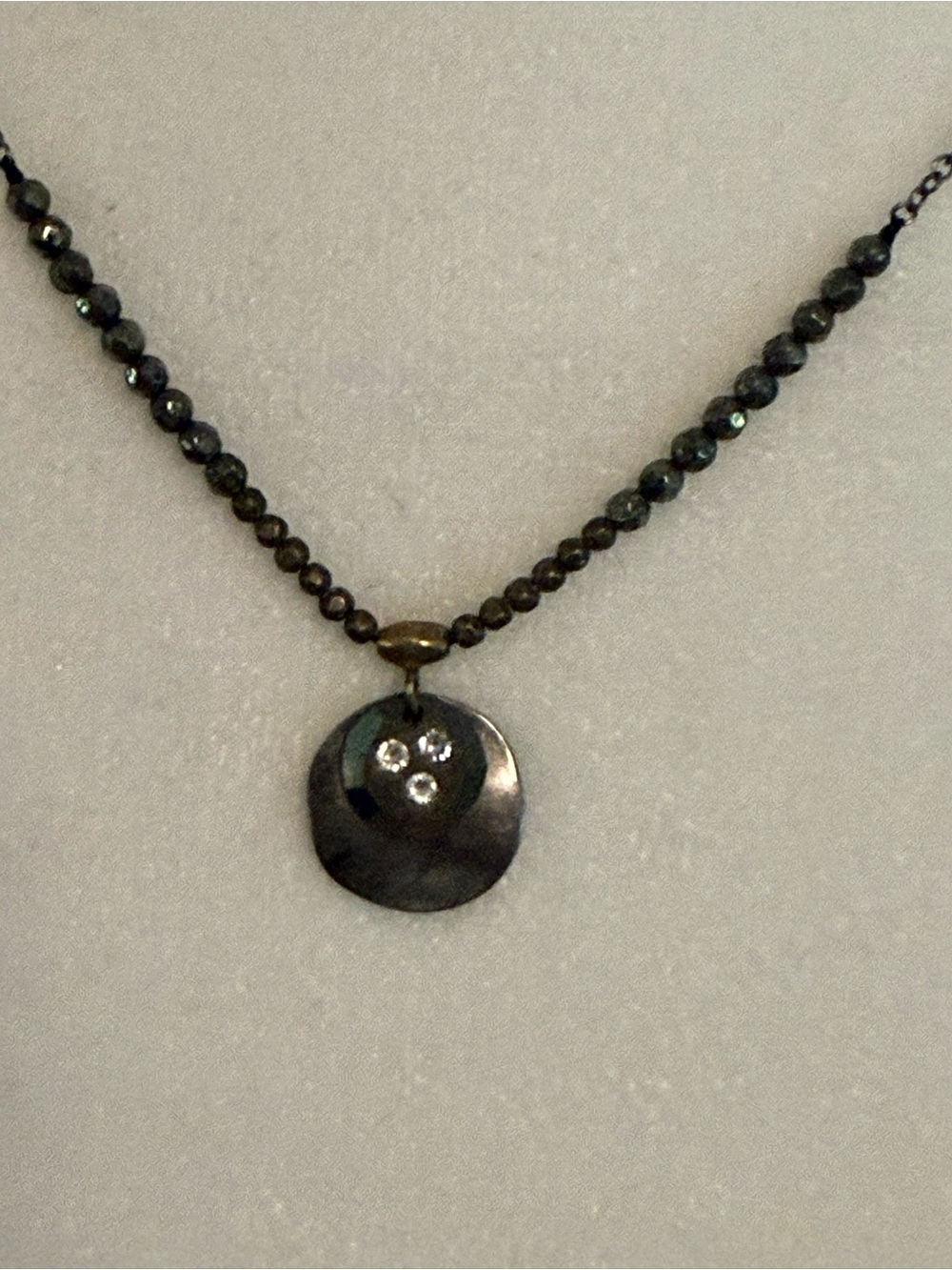 Silpada Earn Your Stripes Pyrite Sterling Silver Necklace N3103